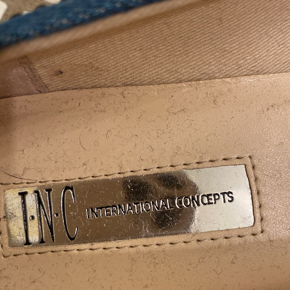 INC international concept rhinestone Navy flat loafers - Picture 7 of 8